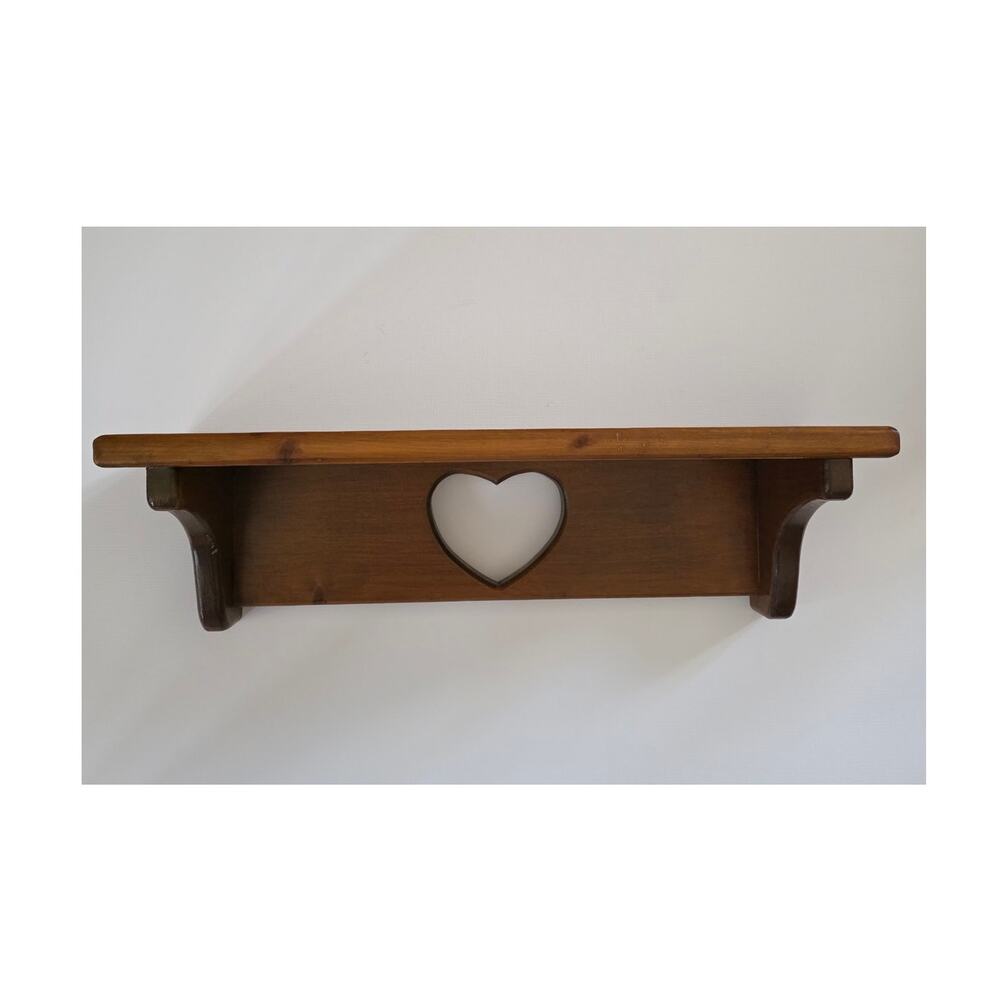 Vintage Heart Cutout Wall Shelf Cottagecore Farmhouse Rustic Nostalgia 80s 90s